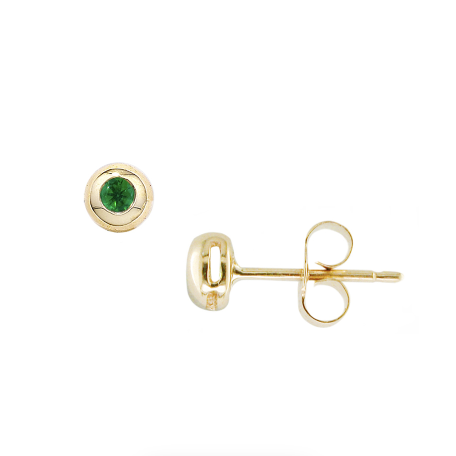 Single Emerald Stud Earrings