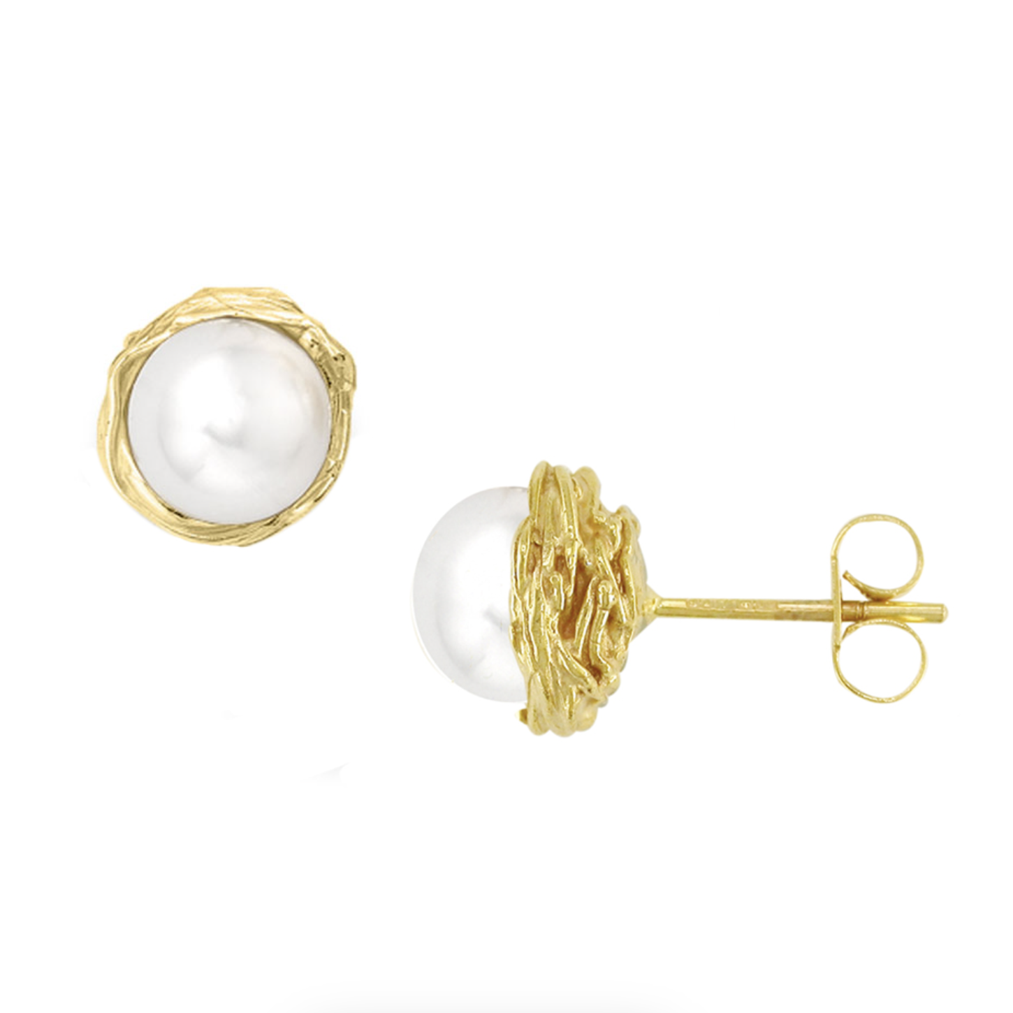 Single Pearl Stud Earrings