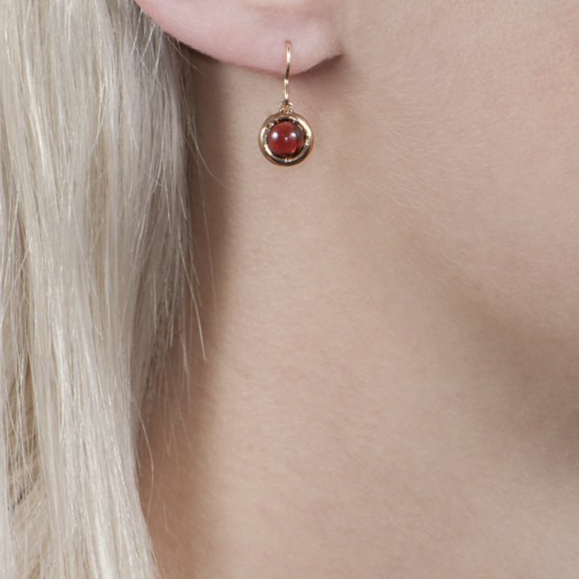 Classic Bubble Garnet Drop Earrings