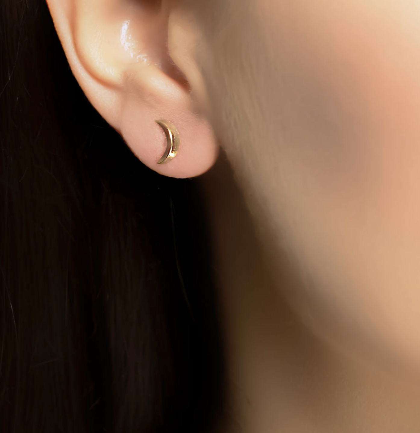 Classic Starry Night 3D Moon Stud Earrings